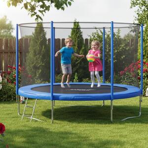 Vrtni trampolin za djecu sa zaštitnom mrežom i ljestvama 2,4 m - Ø 252 cm