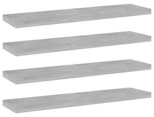 VidaXL Police za knjige 4 kom siva boja betona 40x10x1,5 cm od iverice