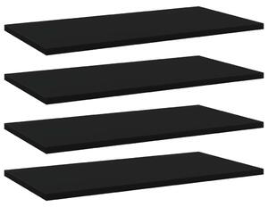 VidaXL Police za knjige 4 kom crne 60 x 30 x 1,5 cm od iverice