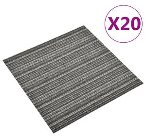 VidaXL Podne pločice s tepihom 20 kom 5 m² 50x50 cm prugaste antracit