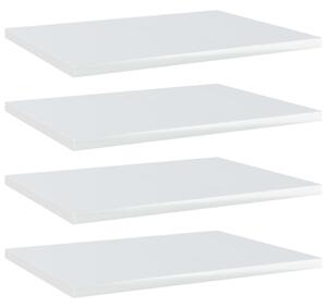VidaXL Police za knjige 4 kom visoki sjaj bijele 40x30x1,5 cm iverica