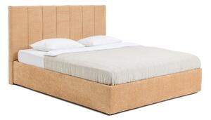 Senf žuti tapecirani bračni krevet s podnicom i prostorom za odlaganje 160x200 cm Thessa Bold Line – Bonami Selection
