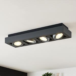 Arcchio stropni reflektor Ronka, 65 cm, 4 žarulje, sivi, GU10, prigušiva, Sivo, Dnevni boravak/blagovaonica, Metal