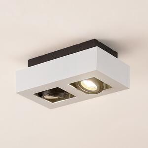 Arcchio reflektor Vince, 25 cm, 2 žarulje, bijelo/crno, GU10, prigušiva, Bijela, Područje hodnika, Aluminij