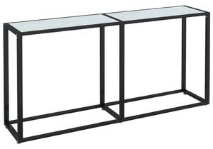 VidaXL Konzolni stol boja bijeli mramor 160x35x75,5 cm kaljeno staklo