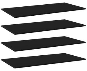 VidaXL Police za knjige 4 kom crne 80 x 20 x 1,5 cm od iverice
