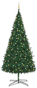 VidaXL Umjetno osvijetljeno božićno drvce i kuglice LED 400 cm zeleno