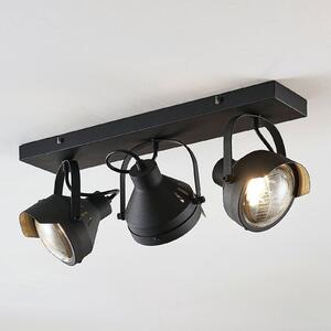 Lindby stropni reflektor Henega, 52 cm, crni, 3 žarulje, prigušiva, Crno, Dnevni boravak/blagovaonica, Metal