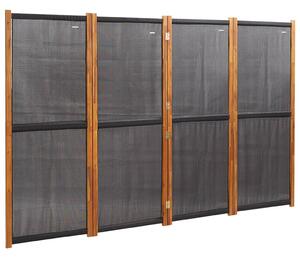 VidaXL Sobna pregrada s 4 panela crna 280 x 180 cm