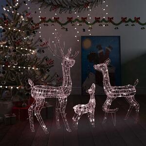 VidaXL Akrilna ukrasna božićna obitelj sobova 300 LED topla bijela