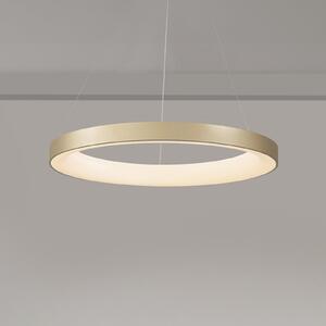 Mantra Iluminación LED viseća svjetiljka Niseko II, daljinski upravljač, Ø 50cm zlatne boje, prigušiva, Zlato / mjed, Dnevni boravak/blagovaonica, Aluminij
