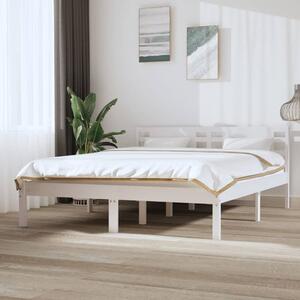 Okvir za krevet od masivne borovine bijeli 140 x 200 cm
