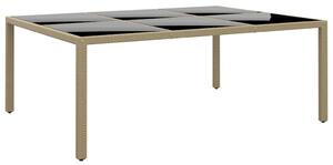 VidaXL Vrtni stol 200x150x75 cm od kaljenog stakla i poliratana bež