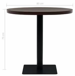Okrugli stol za bistro od MDF-a i čelika 80x75 cm tamni pepeljasti