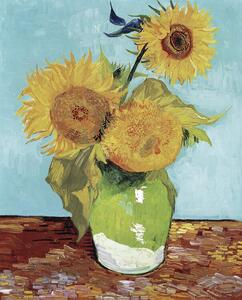 Reprodukcija Vase with Three Sunflowers, Vincent Van Gogh