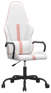 VidaXL Masažna igraća stolica ružičasta-bijelo od umjetne kože