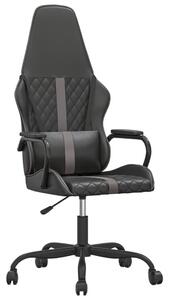 VidaXL Masažna igraća stolica siva-crno od umjetne kože