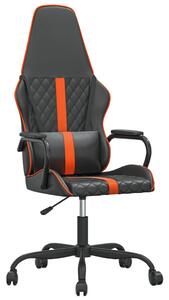 VidaXL Masažna igraća stolica narančasta-crno od umjetne kože