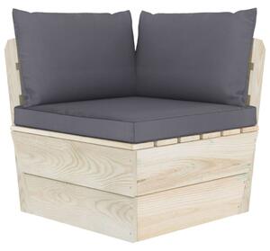 VidaXL Vrtna kutna sofa od paleta s jastucima impregnirana smrekovina