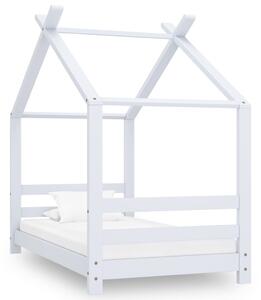 Okvir za dječji krevet od masivne borovine bijeli 70 x 140 cm