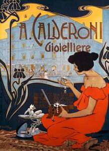 Reprodukcija Advertising poster for Calderoni Jewelers in Milan, 1898, by Adolf Hohenstein , Italy, 19th century, Hohenstein, Adolfo