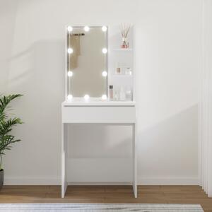 VidaXL Toaletni stolić s LED svjetlima bijeli 60x40x140 cm