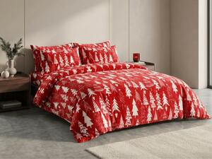 Posteljina od mikropliša CHRISTMAS TREES crvena Dimenzije posteljine: 2 kom 70 x 90 cm | 200 x 220 cm