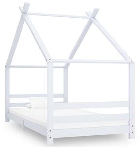 Okvir za dječji krevet od masivne borovine bijeli 90 x 200 cm