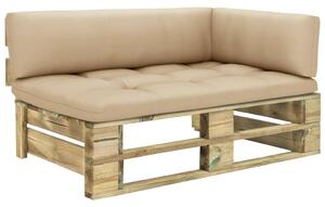 VidaXL Kutna vrtna sofa od paleta od zeleno impregnirane borovine
