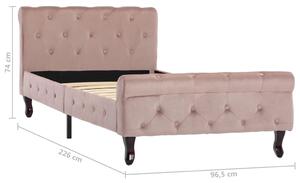 Okvir za krevet ružičasti baršunasti 90 x 200 cm
