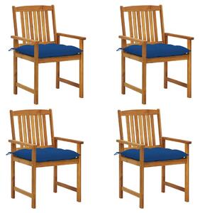 Redateljske stolice s jastucima 4 kom od masivnog drva bagrema