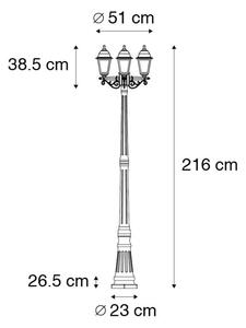 Pametna svjetiljka antikno zlato 3 svjetla IP44 uklj. Wifi ST64 - Capital