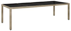 VidaXL Vrtni stol bež 250x100x75 cm od kaljenog stakla i poliratana