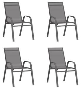VidaXL Složive vrtne stolice od tekstilena 4 kom sive