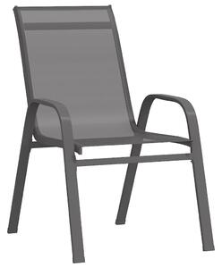 VidaXL Složive vrtne stolice od tekstilena 2 kom sive