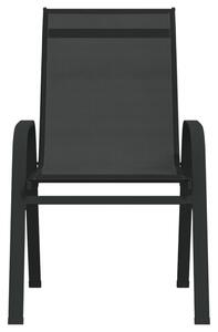 VidaXL Složive vrtne stolice od tekstilena 6 kom crne