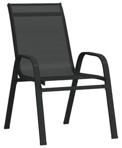 VidaXL Složive vrtne stolice od tekstilena 2 kom crne