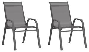 VidaXL Složive vrtne stolice od tekstilena 2 kom sive
