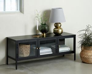 Crni metalni TV stol 132x52 cm Carmel - Unique Furniture