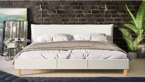 Kremasto tapecirani bračni krevet s letvičastim okvirom 200x200 cm Tina - Ropez