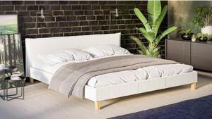 Kremasto tapecirani bračni krevet s letvičastim okvirom 200x200 cm Tina - Ropez