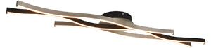 Design plafondlamp zwart met zilver incl. LED dimbaar - Blaze
