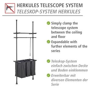 Crni metalni teleskopski stalak za odjeću Herkules - Wenko