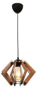 Crna stropna svjetiljka s drvenim sjenilom - Squid Lighting