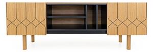 TV stol u dekoru hrasta u crno-prirodnoj boji 175x60 cm Porto - Woodman