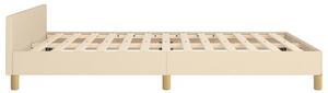 Okvir za krevet s uzglavljem krem 140 x 200 cm od tkanine