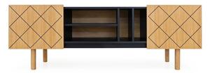 TV stol u dekoru hrasta u crno-prirodnoj boji 175x60 cm Porto - Woodman