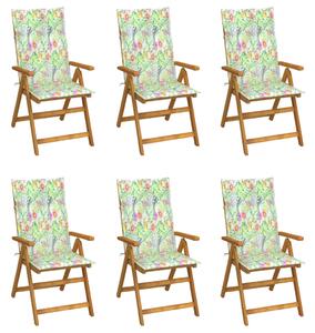 Sklopive vrtne stolice s jastucima 6 kom masivno bagremovo drvo