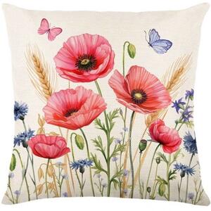 Lanena navlaka za jastuk POPPYELLE 45x45 cm, krem boja