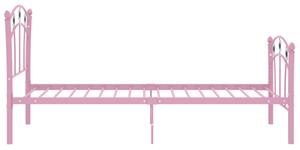 Okvir za krevet s nogometnim uzorkom ružičasti metal 90x200 cm